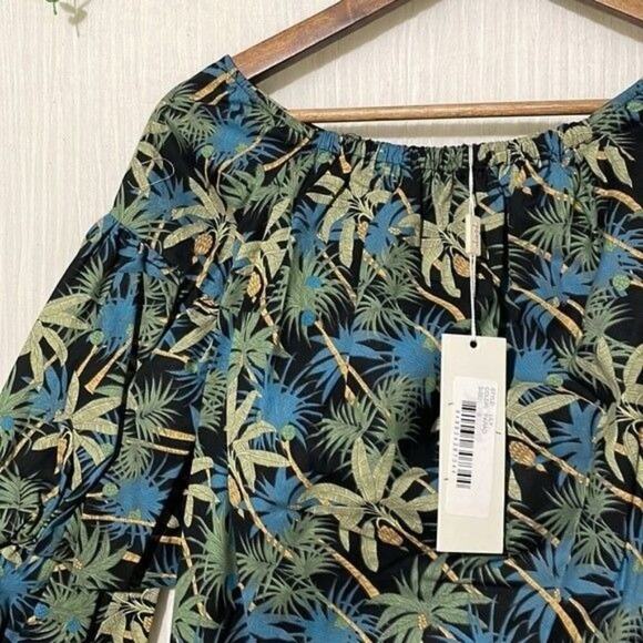 Anthropologie Petersyn Lily Off The Shoulder Paradise Print Top NWT Small - Picture 3 of 10